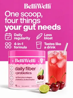 BelliWelli static: one scoop, four things your gut needs